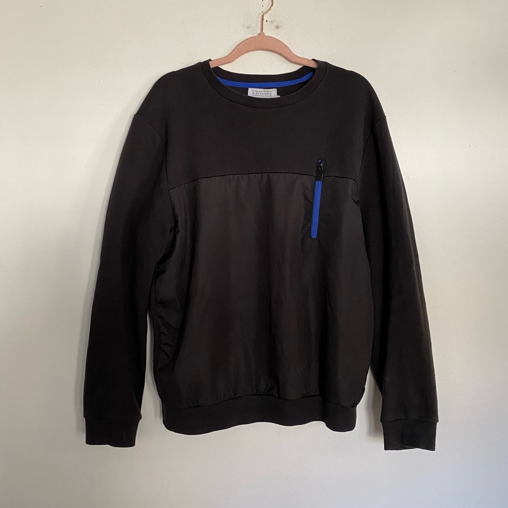 Eleven Paris La Collection Crewneck Sweatshirt Black Zip blue - L